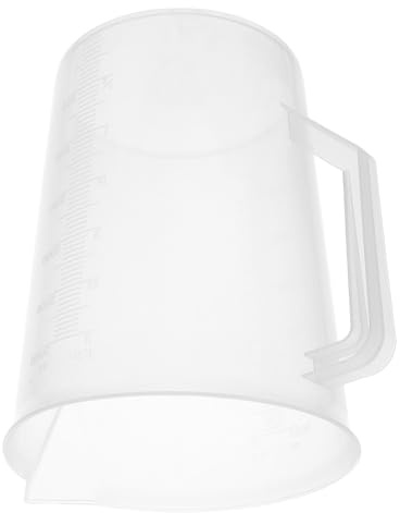 CTIRCHIU Misurino Graduato per Olio Auto da 3000ml in Plastico Bianco Resistente a Rottura e Usura Manico, Tazza di Grande Capacità per Officina e Cucina