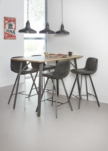 MSZ Design Bartisch JAN 140 x 70 cm Tischplatte 3D-Eiche Antik-Effekt