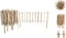 Floranica Clôture en palissade en noisette avec poteaux, hauteur 35 cm x ml, espacement des lattes 4-6, clôture de jardin en châtaignier en bois, bordure de parterre
