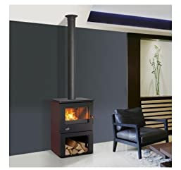 Poêle À Bois 8.5kw Noir/carmin - 362113CARMIN