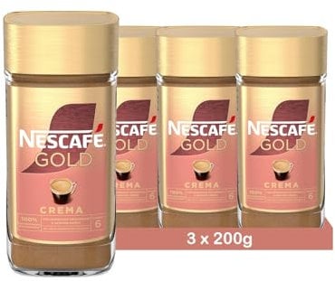 NESCAFÉ Gold Crema, löslicher Kaffee, 200g Glas, 3er Pack
