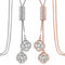 Quattro Maglia Lunga Collana del Trifoglio del Foglio Catena appesa per Le Donne e Le Ragazze (oro rosa e argento)