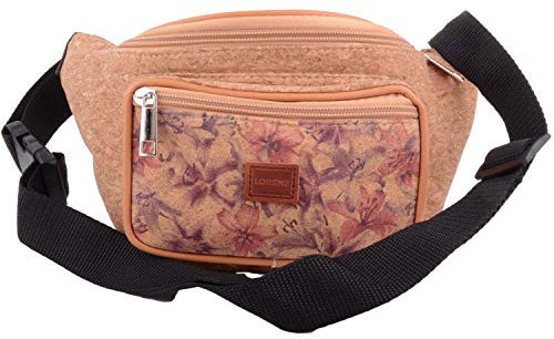 Damen Bauchtasche/Bauchtasche aus Kork mit Blumenmuster, Braun - Lillies - Größe: Einheitsgröße