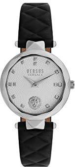Versace Damen Analog Quarz Uhr mit Leder Armband VSPHK0120