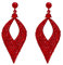 Clearine Pendientes Crystal Bohemia Fiesta Nupcial Hoja hueca Araña colgantes Rubin Rojo