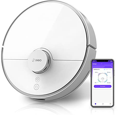 360 S5 Robot Aspirador, Tecnología láser, Potencia Succión 2200 Pa, Gestión y Edición de Habitaciones, App con hasta 10 mapas