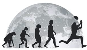 Football Notebook: Footballer Evolution Moon American Football / 6x9 inches / 120 dotted sites