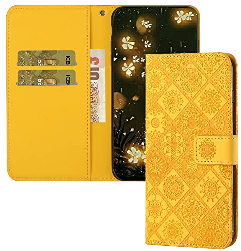 QIWEIQINGWH for Samsung Galaxy A40 Case Leather Wallet Book Flip Folio Stand View Magnetic Closure with Card Slots Cover Compatible with Samsung Galaxy A40.Yellow XCH