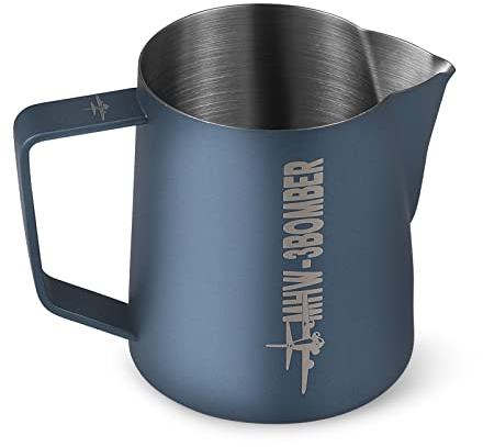 MHW-3BOMBER Espresso Milchkännchen Milk Pitcher 500ml Milchschaumtank Espresso Milchschaumtank Edelstahl Espresso Dämpfen Aufschäumen Pitcher Matte Blau P5014MB