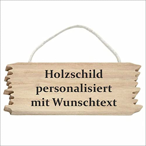 INDIGOS UG Saloon Schild mit Aufhänger - Holz - ca. 16x5,5 cm - Schilder selber gestalten - individuell personalisiert mit Ihrem Wunschtext
