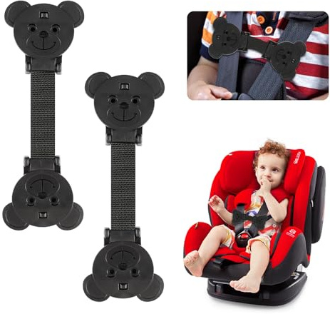 QOPAHI Anti Escape Autositz-Gurt-Band Baby-Gurt Brust-Clip, Baby-Sicherheitsgurt Verhindert, dass Kinder/Babys ihre Arme aus dem Autokindersitz/Hochstühlen/Kinderwagen/Baby-Zügel nehmen (2er-Pack