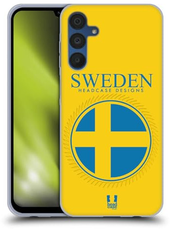 Head Case Designs Sweden Swedish Sverige Flag Fahne Flicken 2 Gel Handyhülle Hülle [Militärischer Schutzgrad] Kompatibel mit Samsung Galaxy A15
