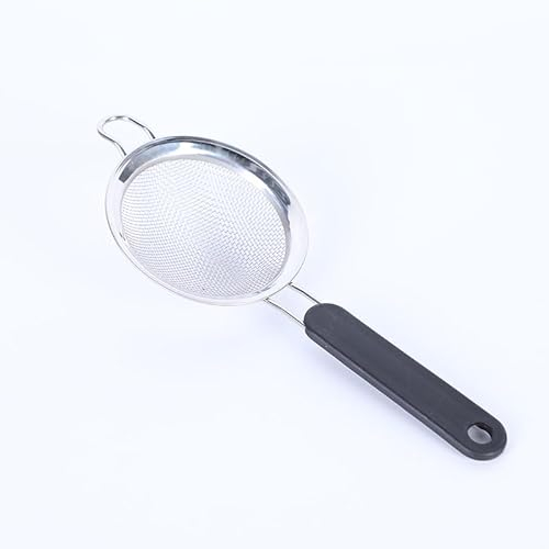 Juego de 3 coladores de cocina de malla fina de acero inoxidable, colador de metal, 8 cm, 14 cm, 22 cm, colador de malla fina para té suelto, filtración en polvo