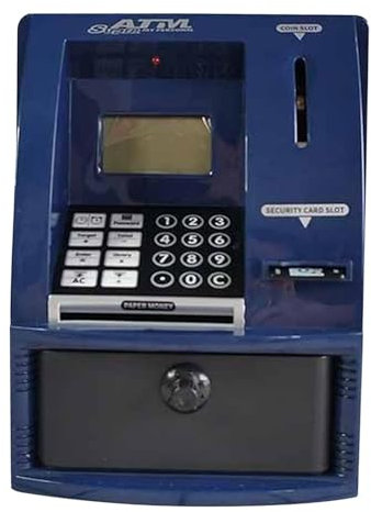 Perfeclan Mini-Geldautomaten-Sparschwein, Spardose, elektronische Spardose, kleines Spardose für Jungen und Mädchen im Alter von 3 4 5 6 7 8 Jahren, Dunkelblau