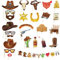 25 Pezzi Western Cowboy, Set di Striscioni, Decorazioni per Feste Occidentali per Adulti
