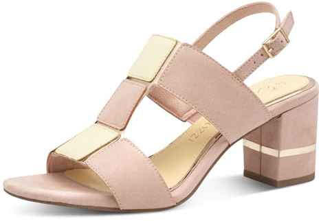 MARCO TOZZI Damen Sandalen mit Absatz Elegant Vegan, Rosa (Powder Comb), 39 EU