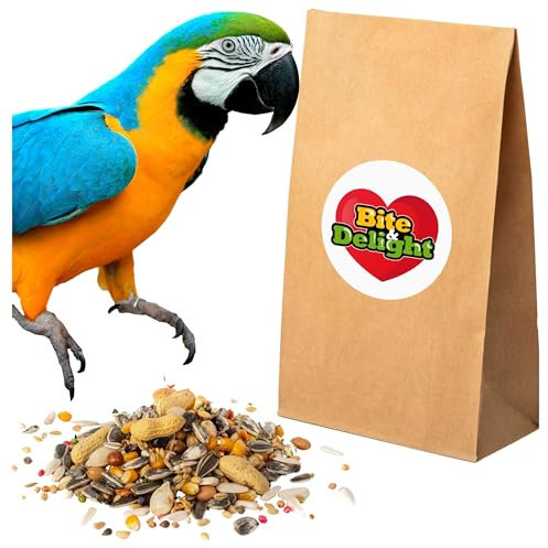 Bite & Delight Aliment d'entretien pour Perroquet 25 kg Nourriture pour Grande Perroquets Ara Amazones Perroquets Gris du Gabon Cacatoès Nourriture pour Oiseaux Toute l'année