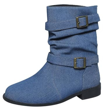 Stivaletto Donna Tacco Stivali Donna Invernali Stivaletti Estivi Donna Stivaletti da Donna Neri Stivali Estivi Donna Traforati Morbidi Stivali Alti Donna sopra Il Ginocchio