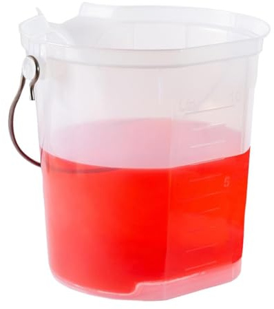 Pro-Measures Pro-Bucket Heavy Duty Measuring Jug Bucket - 10Ltr | Includes an integrated pouring jug spout to prevent spills; commercial-grade build ensures reliability in busy kitchens.