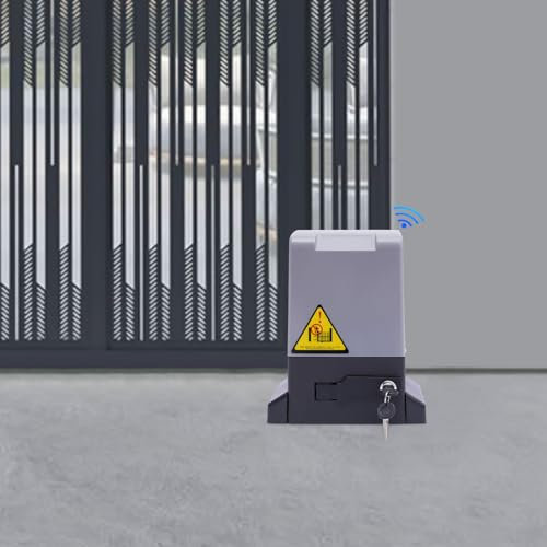 750W Elektrischer Schiebetorantrieb 1600KG Automatischer Schiebetoröffner, Automatischer Türöffnermotor, mit 2 Schlüssel und Fernbedienungen,Reichweite der Fernbedienung 50m