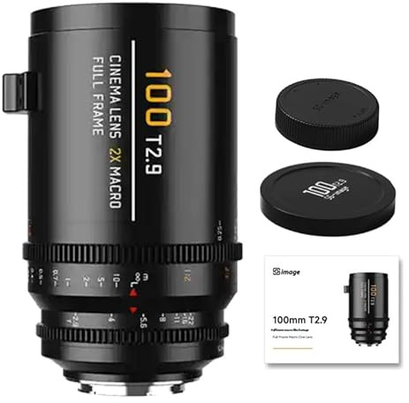 SGimage 100mm T2.9 2X Makro-Kinoobjektiv, Vollformat, Hohe Auflösung, APO-Design, 2-fache Vergrößerung, 12-Lamellen-Blende, Metallgehäuse, Kompatibel mit E-Mount