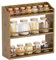 STELLSTAR Portaspezie per piano di lavoro, barattoli di condimento in bambù Organizer Rack Scaffale a parete, 40,2 cm L x 12,6 cm P x 40 cm A (noce)