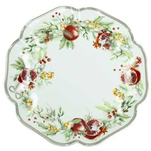 BRANDANI Carol Piatto a Servire da Portata Natalizio 30cm Porcellana