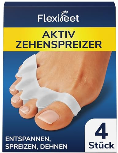 FLEXIFEET Toe Separator Gel Toe Spacers 2 Pairs for Overlapping Toes