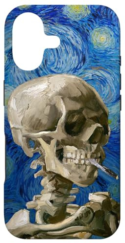 Hülle für iPhone 17 Van Gogh Sternennacht Rauchender Totenkopf Künstlerisches