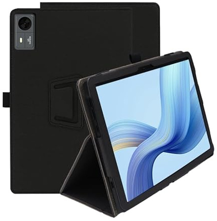INSOLKIDON Compatibile Per MEDIACOM SMARTPAD AZIMUT 4 PLUS 11 INCH Tablet Custodia protettiva in pelle Cover con Funzione di Supporto, Auto Svegliati Sonno, Protezione in PU Pelle (Nero)
