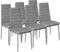 tectake® eleganter Stuhl mit hoher Rückenlehne, 6er Set, Pflegeleichte Esszimmerstühle, Küchenstühle 6er Set, Stühle 45 x 48 x 98,5 cm, Polsterstuhl modern und bequem - grau