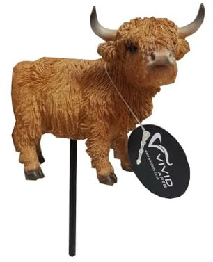 Vivid Arts - Plant Pals - Highland Cattle Home or Garden Decoration (PLP-122)