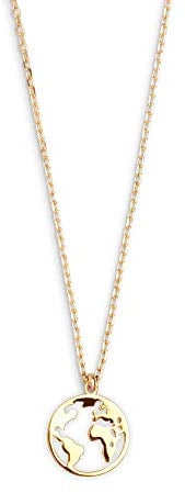 XENOX® Weltkugel Halskette - Damen Halskette aus hochwertigem 925/- Sterlingsilber mit Weltkugel-Anhänger | XS3160G