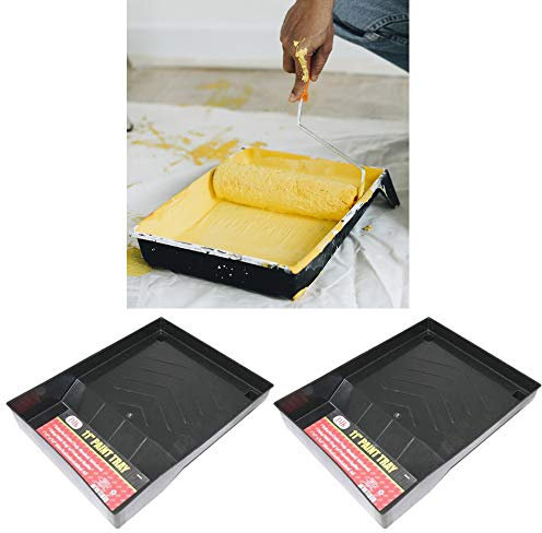 2 X Paint Roller Tray 11 x 14 Heavy Duty Plastic Deep Well Washable Reusable