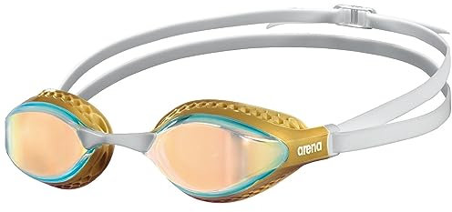 arena Airspeed Mirror Lunettes de Natation Anti-Buée pour Adultes et Unisexe, Lunettes de Piscine avec Verres Larges, Protection UV, 3 Ponts de Nez Interchangeables, Joints nid d'abeilles