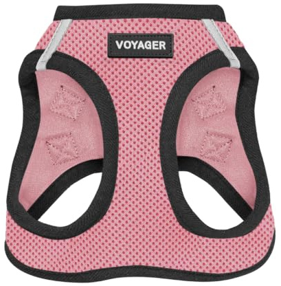 Voyager Step-in Air Hundegeschirr – Allwetter-Netzgewebe für kleine und mittelgroße Hunde von Best Pet Supplies – Geschirr (rosa/schwarzer Rand), Größe XXS