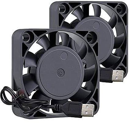 GDSTIME 2 x 40mm 5V USB Fan Mini 40x10mm Brushless Cooling Fan 5500 RPM for Laptop TV Box