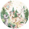 Wandtattoo Kreis Reh im Wald I Baum, Tiere Kinderbilder Junge Kinderzimmer Mädchen Aufkleber Osomhome 120x120 cm