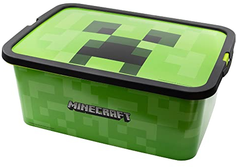 Stor Minecraft Storage Box Container with Click Lock Lid, For Kids, Bedroom, Playroom, Toys, BPA Free (13 Litre)