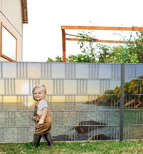 MyMaxxi Infinity Zaunsichtschutz | Strand 04 Teil1 Motiv 5 Streifen | Sichtschutzstreifen für Doppelstabmattenzaun | Windschutz Sonnenschutz Blickdicht | Sichtschutz Garten | Sichtschutz
