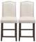 COSTWAY 2er Set Esszimmerstuhl, Barhocker mit gepolsterter Leinensitze, Freizeitstuhl mit Gummiholzbeine, Barstuhl Bistrostuhl mit Rückenlehne für Wohnzimmer Küche Esszimmer, 56 x 46 x 104cm(Beige)