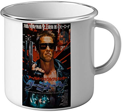Tasse, emailliert, Metall, Poster, Vintage, Film, Terminator Hamilton