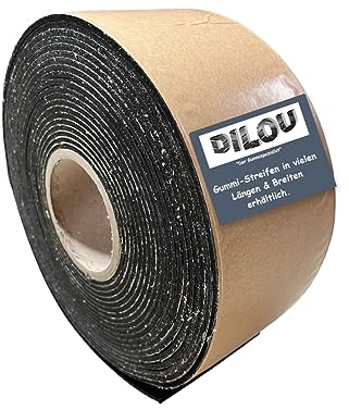 Gummistreifen 4-20cm breit, 5mm dick, von 1 bis 10m Länge einseitig selbstklebend Vollgummi Hartgummi Bodenbelag (8cm(80mm) x5mm, 10m)