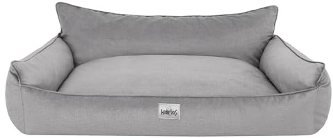 Bjird Hundebett - Hundekorb für kleine mittelgroße & große Hunde - Hundekissen - Hundesofa - Bezug abnehmbar und waschbar - Joker - Größe: M: 82 x 63 cm - Asche Fancy