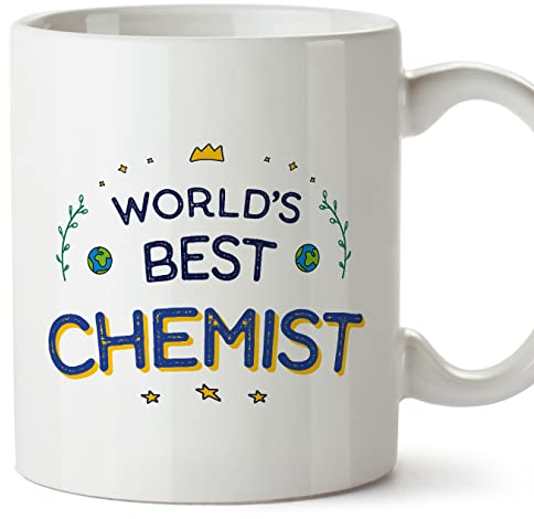 MUGFFINS Tazas para QUÍMICA - En Inglés - World's Best - 11 oz / 330 ml - Regalo original y divertido