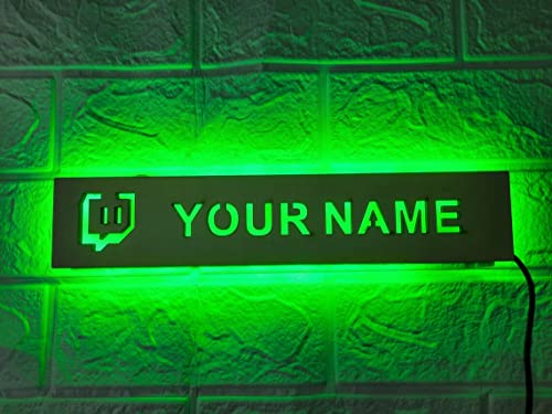 Personalisiertes Benutzername Schild, Gamertag Schild, Personalisiertes Holz Gamertag Lichtschild, Benutzerdefiniertes Gamer Tag Schild, Benutzerdefiniertes Gaming LED Licht Spielzimmerdekoration