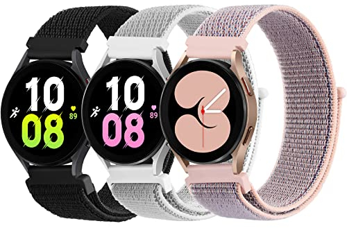 Amzpas 3 Stück 20mm Uhrenarmband, Nylon Armband Ersatzarmband mit Klettverschluss Schnell Anpassen Sport Armbänder für Herren Damen