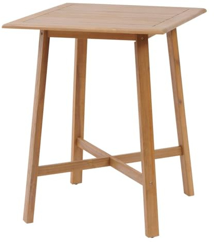 Hespéride – Tiwi Beige Hoher Gartentisch – 4 Sitze – Akazie – Gartenmöbel für Terrasse, Balkon, Patio