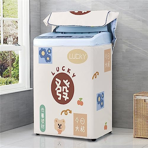 Odot Cacopertura Lavatrice Carica Dall'alto, Copertura Lavatrice per Esterno con Cerniera, Interni Esterni Impermeabile Antipolvere Resistente Fodera per Lavatrice (Fortunato,XL capacità 8,5-12 kg)