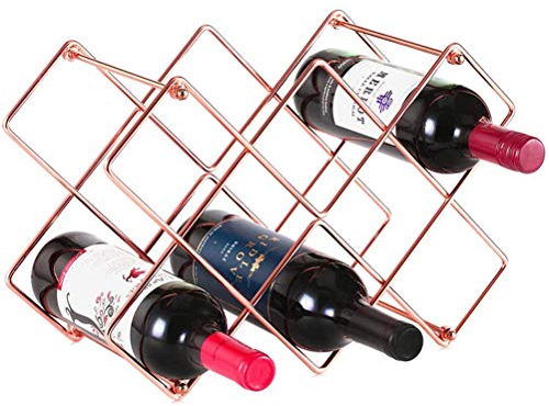 Weinregal, Metall-Weinregal, Arbeitsplatten-Flaschenhalter für Rot- und Weißwein, freistehender Champagner-Regalständer für die Speisekammer, Hausbar (Größe: 8 Zellen) ()